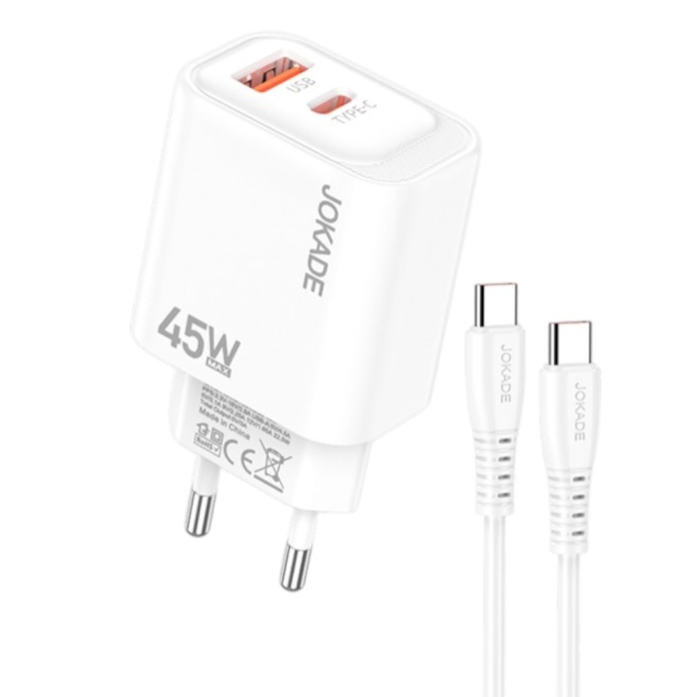 Jokade JB135 PD 45W Charger + Type-C to Type-C Cable